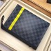 Louis Vuitton Pochette Voyage MM Bag Damier Graphite Canvas N60107 Yellow Stripe