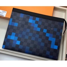 Louis Vuitton Pochette Voyage MM Bag Damier Graphite Canvas Pixel N60174 Blue Louis Vuitton Pochette Voyage MM Bag Damier Graphite Canvas Pixel N60174 Blue