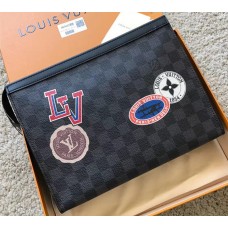 Louis Vuitton Pochette Voyage MM Bag Damier Graphite Canvas LV League N64442 2018 Louis Vuitton Pochette Voyage MM Bag Damier Graphite Canvas LV League N64442 2018