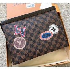 Louis Vuitton Pochette Voyage MM Bag Damier Ebene Canvas LV League 2018 Louis Vuitton Pochette Voyage MM Bag Damier Ebene Canvas LV League 2018