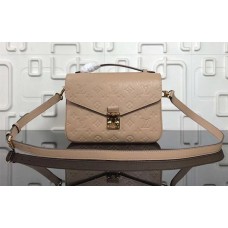 Louis Vuitton Pochette Metis Monogram Empreinte Leather Bag M44245 Beige Louis Vuitton Pochette Metis Monogram Empreinte Leather Bag M44245 Beige