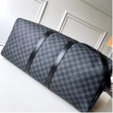 Louis Vuitton Dammier Graphite Canvas Keepall 45/50/55 With Strap Louis Vuitton Dammier Graphite Canvas Keepall 45/50/55 With Strap