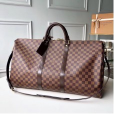 Louis Vuitton Dammier ebene Canvas Keepall 45/50/55 With Strap Louis Vuitton Dammier ebene Canvas Keepall 45/50/55 With Strap