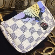 Louis Vuitton N63005 Mini Pochette Accessoires Illustre Damier Azur Canvas Louis Vuitton N63005 Mini Pochette Accessoires Illustre Damier Azur Canvas