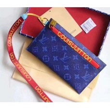 Louis Vuitton Pouch Clutch Small Bag Monogram Canvas Blue/Red Spring Summer 2018 Louis Vuitton Pouch Clutch Small Bag Monogram Canvas Blue/Red Spring Summer 2018