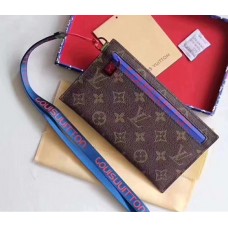 Louis Vuitton Pouch Clutch Small Bag Monogram Canvas Blue Spring Summer 2018 Louis Vuitton Pouch Clutch Small Bag Monogram Canvas Blue Spring Summer 2018