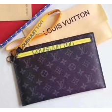 Louis Vuitton Pouch Clutch Large Bag Monogram Canvas Yellow Spring Summer 2018 Louis Vuitton Pouch Clutch Large Bag Monogram Canvas Yellow Spring Summer 2018
