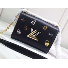 Louis Vuitton Love Lock Epi Leather Twist MM Bag M52891 Noir 2019 Louis Vuitton Love Lock Epi Leather Twist MM Bag M52891 Noir 2019