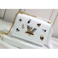 Louis Vuitton Love Lock Epi Leather Twist MM Bag M52890 Blanc 2019 Louis Vuitton Love Lock Epi Leather Twist MM Bag M52890 Blanc 2019