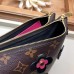 Louis Vuitton Monogram Canvas Blooming Flowers Pochette Double Zip Bag M63905 Black 2019