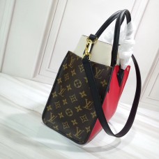 Louis Vuitton Twist Calfskin and Monogram Canvas On My Side Tote Bag M53824 Rouge Pirate 2019 Louis Vuitton Twist Calfskin and Monogram Canvas On My Side Tote Bag M53824 Rouge Pirate 2019