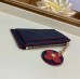 Louis Vuitton Flower Monogram Empreinte Zipped Card Holder M68338 Navy Blue 2019