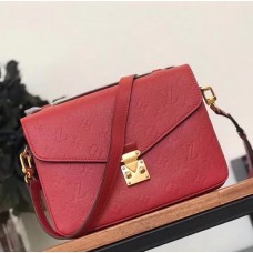 Louis Vuitton Pochette Metis Monogram Empreinte Leather Bag M41488 Red Louis Vuitton Pochette Metis Monogram Empreinte Leather Bag M41488 Red