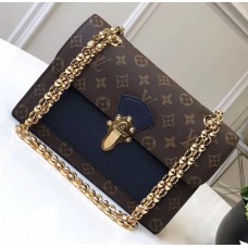 Louis Vuittom Monogram Canvas With Colorful Calfskin Victoire Shoulder Bag M44038 Bleu Marine Louis Vuittom Monogram Canvas With Colorful Calfskin Victoire Shoulder Bag M44038 Bleu Marine