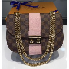 Louis Vuitton Damier Ebene Canvas With Stripe Taurillon Leather Wight Bag N64418 Magnolia 2017 Louis Vuitton Damier Ebene Canvas With Stripe Taurillon Leather Wight Bag N64418 Magnolia 2017