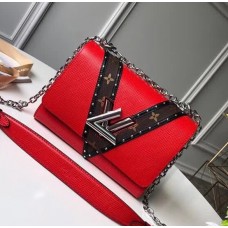 Louis Vuitton Epi Monogram Canvas Chevron Stud Twist MM Bag Red 2018 Louis Vuitton Epi Monogram Canvas Chevron Stud Twist MM Bag Red 2018
