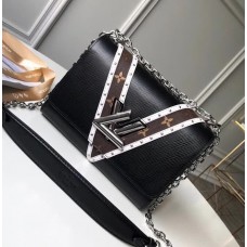 Louis Vuitton Epi Monogram Canvas Chevron Stud Twist MM Bag Black 2018 Louis Vuitton Epi Monogram Canvas Chevron Stud Twist MM Bag Black 2018