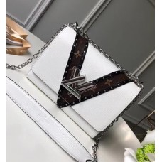 Louis Vuitton EPI Monogram Canvas Chevron Stud Twist MM Bag White 2018 Louis Vuitton EPI Monogram Canvas Chevron Stud Twist MM Bag White 2018