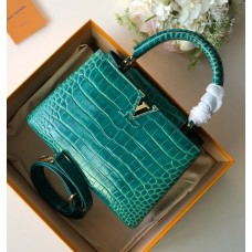 Louis Vuitton Capucines BB Top Handle in Crocodilien Leather N92175 Green 2018 Louis Vuitton Capucines BB Top Handle in Crocodilien Leather N92175 Green 2018