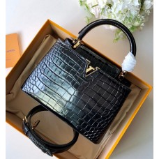 Louis Vuitton Capucines BB Top Handle in Crocodilien Leather N92173 Black 2018 Louis Vuitton Capucines BB Top Handle in Crocodilien Leather N92173 Black 2018