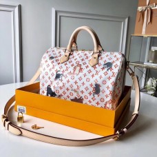 Louis Vuitton Catogram Monogram Canvas Speedy 30 Bandouliere Bag M44400 White 2018 Louis Vuitton Catogram Monogram Canvas Speedy 30 Bandouliere Bag M44400 White 2018
