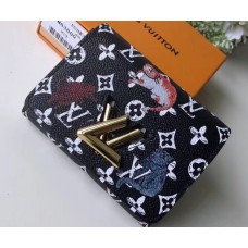 Louis Vuitton Catogram Monogram Canvas Twist Compact Wallet M63889 Black/White 2018 Louis Vuitton Catogram Monogram Canvas Twist Compact Wallet M63889 Black/White 2018