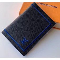 Louis Vuitton Leather Passport Cover Black/Blue 2019 Louis Vuitton Leather Passport Cover Black/Blue 2019