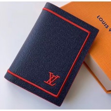 Louis Vuitton Leather Passport Cover Dark Blue/Red 2019 Louis Vuitton Leather Passport Cover Dark Blue/Red 2019