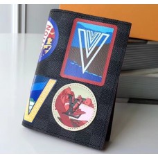 Louis Vuitton Travel Stickers Patches Alps Damier Graphite Canvas Passport Cover N60154 2018 Louis Vuitton Travel Stickers Patches Alps Damier Graphite Canvas Passport Cover N60154 2018