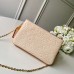 Louis Vuitton Monogram Empreinte Pochette Double Zip Bag M63919 Beige Doré 2019