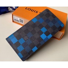 Louis Vuitton Damier Graphite Pixel Canvas Brazza Wallet N60162 Blue 2019 Louis Vuitton Damier Graphite Pixel Canvas Brazza Wallet N60162 Blue 2019