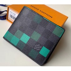 Louis Vuitton Damier Graphite Pixel Canvas Slender Wallet N60182 Green 2019 Louis Vuitton Damier Graphite Pixel Canvas Slender Wallet N60182 Green 2019