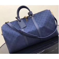 Louis Vuitton Denim Fabric Keepall Bandoulière 50 Bag M44645 Navy 2019 Louis Vuitton Denim Fabric Keepall Bandoulière 50 Bag M44645 Navy 2019
