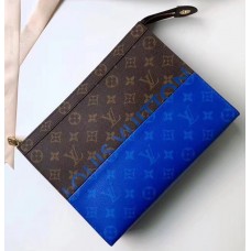 Louis Vuitton Monogram Pacific Blue Split Pochette Voyage MM Bag M63066 2018 Louis Vuitton Monogram Pacific Blue Split Pochette Voyage MM Bag M63066 2018