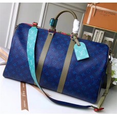 Louis Vuitton Keepall 45 Bag Monogram Blue Canvas M43855 2018 Louis Vuitton Keepall 45 Bag Monogram Blue Canvas M43855 2018