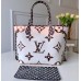 Louis Vuitton Animal Prints Monogram Canvas Neverfull MM Tote Bag M44716 White/Brown 2019