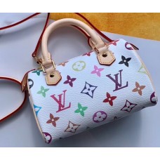 Louis Vuitton Vintage Monogram Canvas Nano Speedy Turenne Bag M92645 White/Multicolor Louis Vuitton Vintage Monogram Canvas Nano Speedy Turenne Bag M92645 White/Multicolor