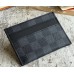 Louis Vuitton Men's Double Card Holder M62170 Damier Graphite Canvas Louis Vuitton Men's Double Card Holder M62170 Damier Graphite Canvas