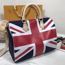 Louis Vuitton Speedy 30 M43892 Red/Blue 2018 Louis Vuitton Speedy 30 M43892 Red/Blue 2018