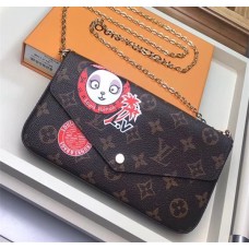 Louis Vuitton Pochette Felicie Chain Bag M61276 Monogram Canvas/Red 2018 Louis Vuitton Pochette Felicie Chain Bag M61276 Monogram Canvas/Red 2018