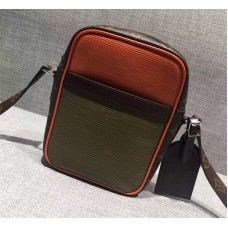 Louis Vuitton Supreme Epi Leather & Monogram Canvas MM Cross Body Shoulder Bag Kahki/Orange 2017 Louis Vuitton Supreme Epi Leather & Monogram Canvas MM Cross Body Shoulder Bag Kahki/Orange 2017