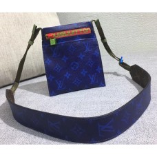 Louis Vuitton Monogram Canvas Phone Bag Blue 2018