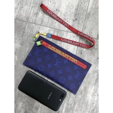 Louis Vuitton Monogram Canvas Small Pouch Clutch Blue/Red 2018