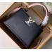 Louis Vuitton Capucines PM Bag Colorblock M52988 Black/White/Pink