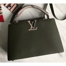 Louis Vuitton Capucines PM Bag Python Handle N93799 Army Green Louis Vuitton Capucines PM Bag Python Handle N93799 Army Green