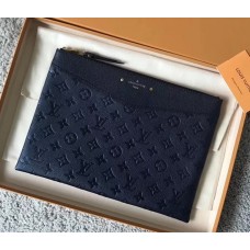 Louis Vuitton Daily Pouch in Monogram Empreinte Leather M62938 Blue Louis Vuitton Daily Pouch in Monogram Empreinte Leather M62938 Blue