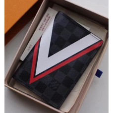Louis Vuitton V Damier Graphite Canvas Passport Cover M62089 Red Louis Vuitton V Damier Graphite Canvas Passport Cover M62089 Red