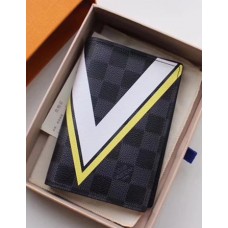 Louis Vuitton V Damier Graphite Canvas Passport Cover M62089 Yellow Louis Vuitton V Damier Graphite Canvas Passport Cover M62089 Yellow