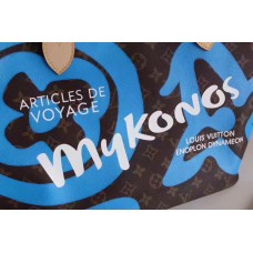 LOUIS VUITTON LETTERS PRINTING SHOPPING BAG 2017 BLUE LOUIS VUITTON LETTERS PRINTING SHOPPING BAG 2017 BLUE