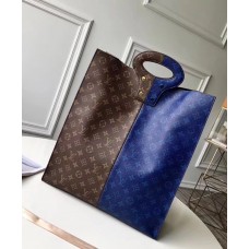 Louis Vuitton Split Monogram Canvas Tote Blue Louis Vuitton Split Monogram Canvas Tote Blue